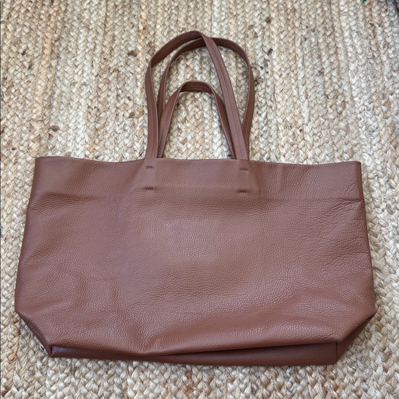 Cuyana Brown Women's Classic Easy Tote Work Bag Double Strap Large - Picture 7 of 12